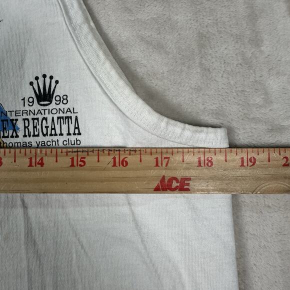 VTG Rolex Regatta Tank Top Shirt Men’s Size M White 1988 St Thomas Yacht Club - Picture 8 of 9